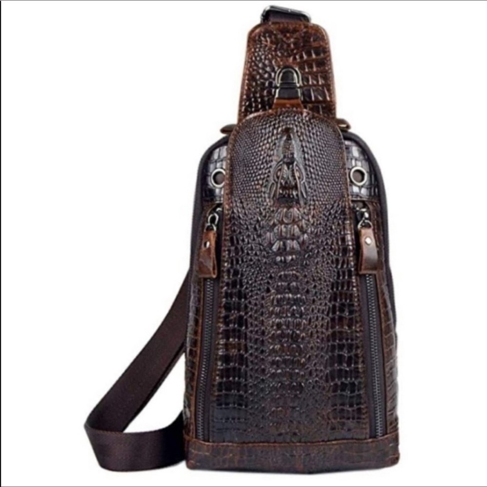 NEW Men's Leather Sling Bag
